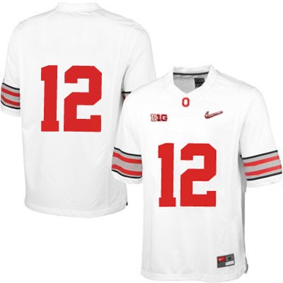 Ohio State Buckeyes Men's Only Number #12 White Authentic Nike Diamond Quest College NCAA Stitched Football Jersey KH19Q52NJ